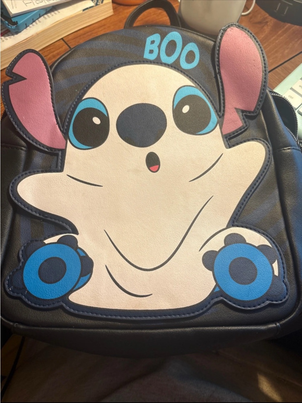 Loungefly Black, White, Blue & Pink Boo Ghost Mini Backpack
